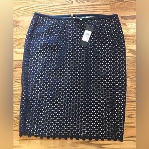 Navy Eyelit Skirt Karl Lagerfeld Size 12